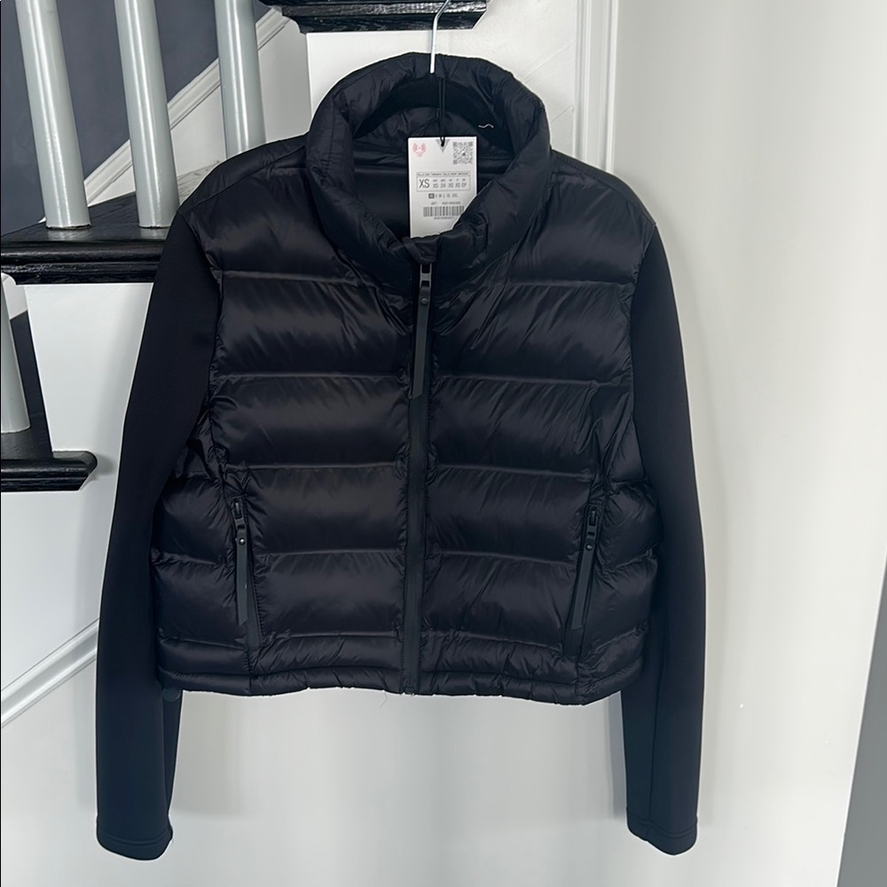 Zara combination puffer jacket, xs